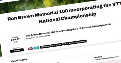 REMINDER: VTTA National 100-Mile Championship entries close soon!